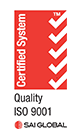 ISO 9001 Certified System badge.