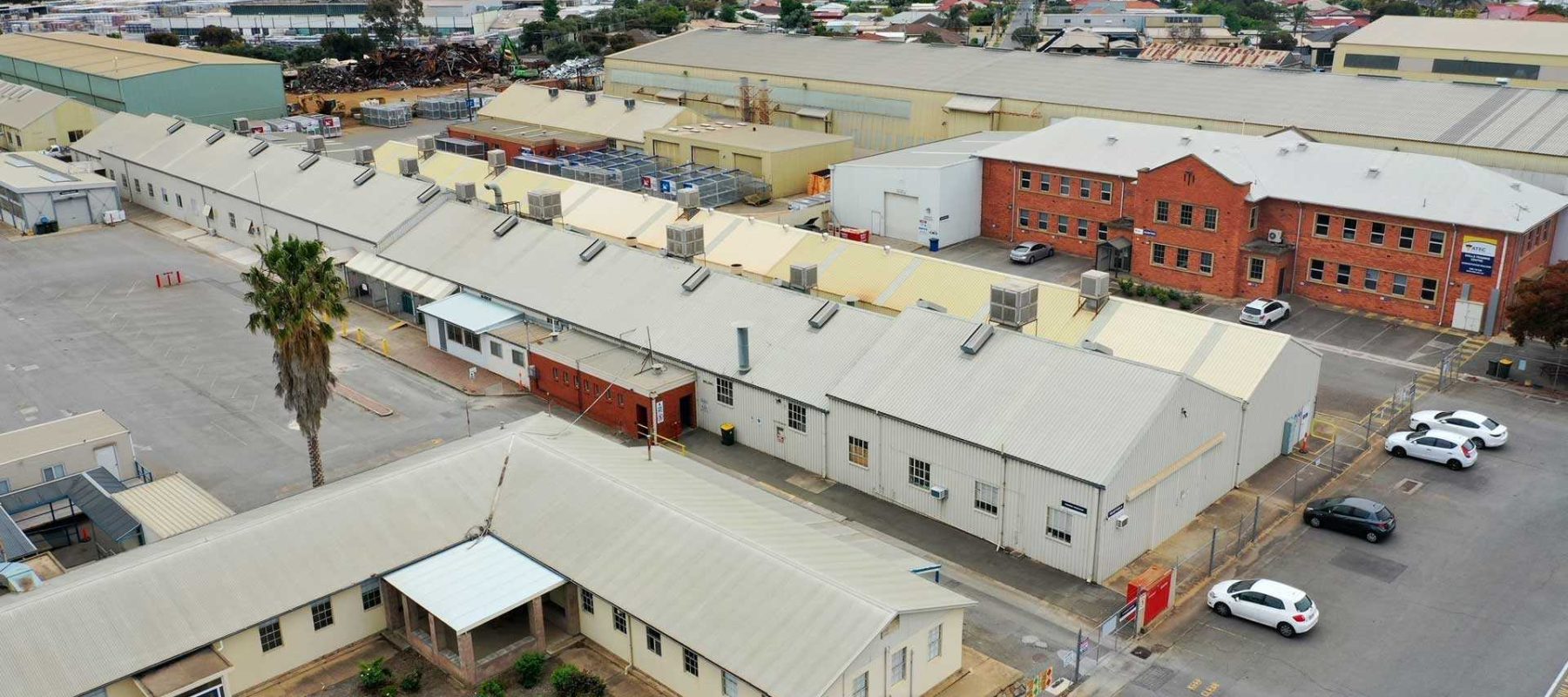 Aerial view of ATEC training facility, Ottoway South Australia.