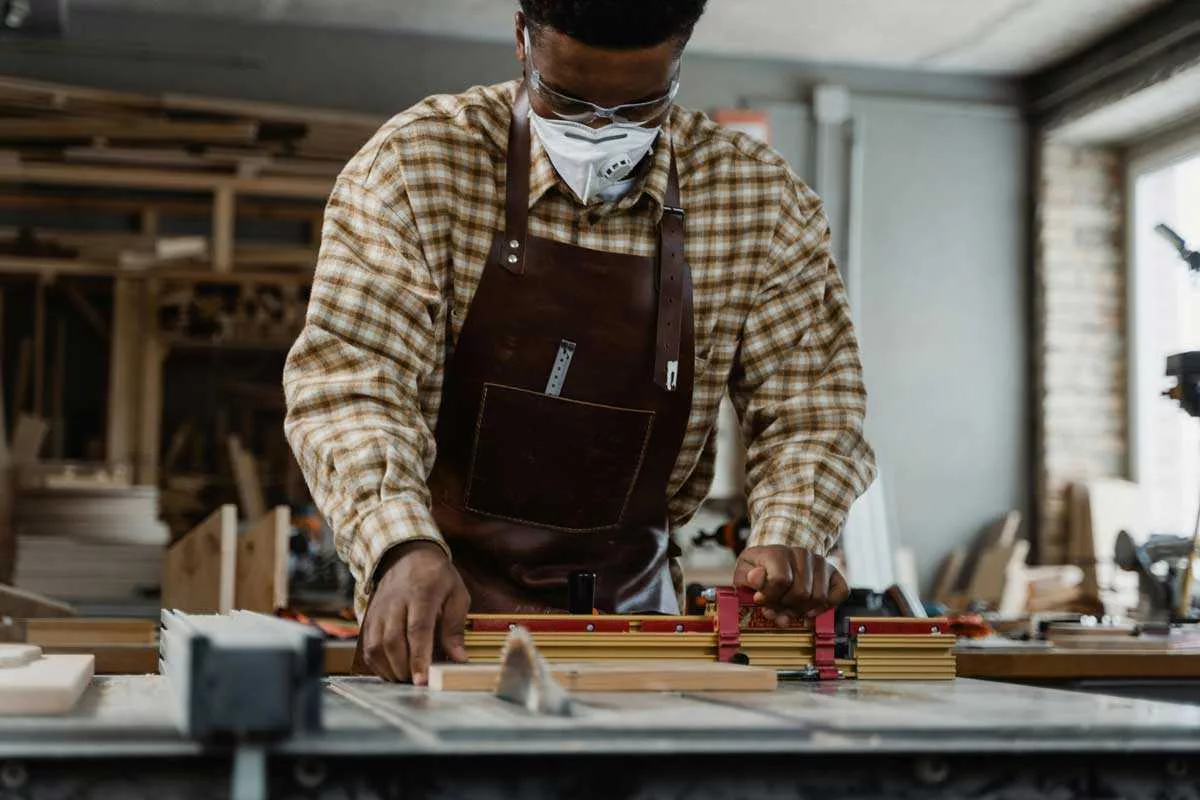 Gluing wood together - Carpentry apprenticeship Adelaide