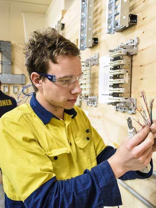 Trainee electrician during UEE22020 - Certificate II in Electrotechnology